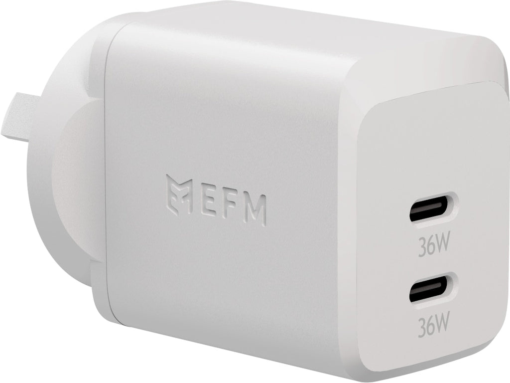 EFM ECO 36W Dual Fast Wall Charger with Power Delivery & PPS - White