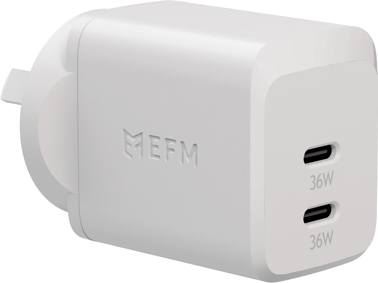 EFM ECO 36W Dual Fast Wall Charger with Power Delivery & PPS - White