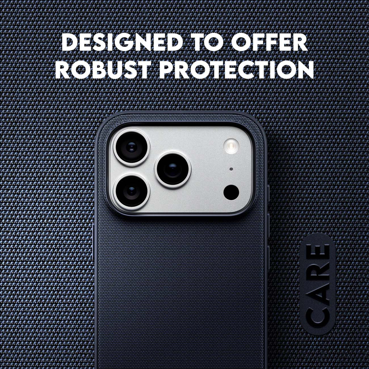 CARE by PanzerGlass Fusion Fabric MagSafe Case for iPhone 17 Pro Max / iPhone 18 Pro Max – Blue product image 3