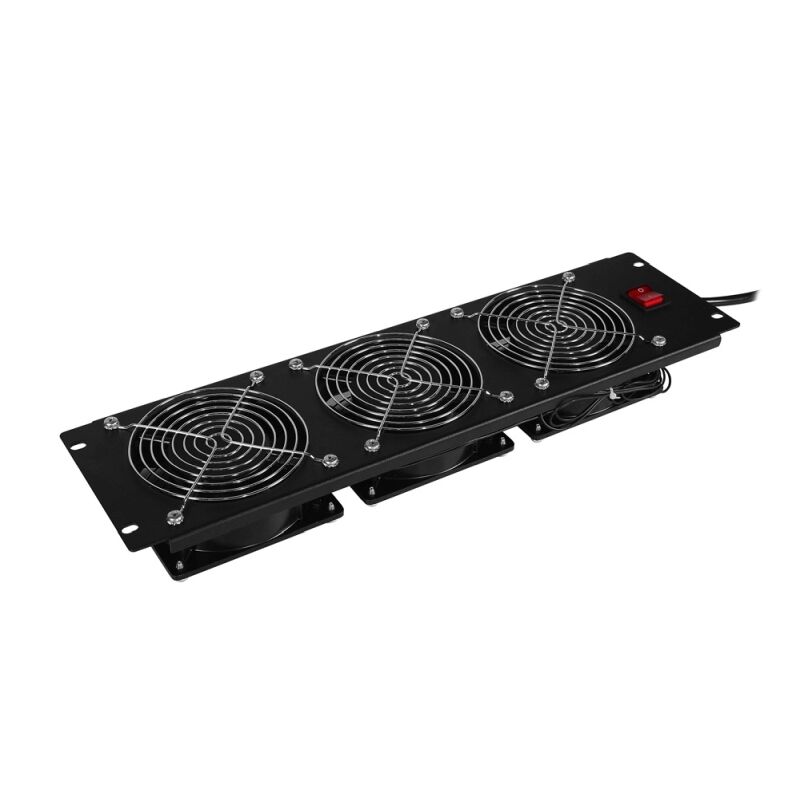 3U 19 Rackmount Fan Panel - 3 AC Cooling Fans, 240 CFM CyberPower