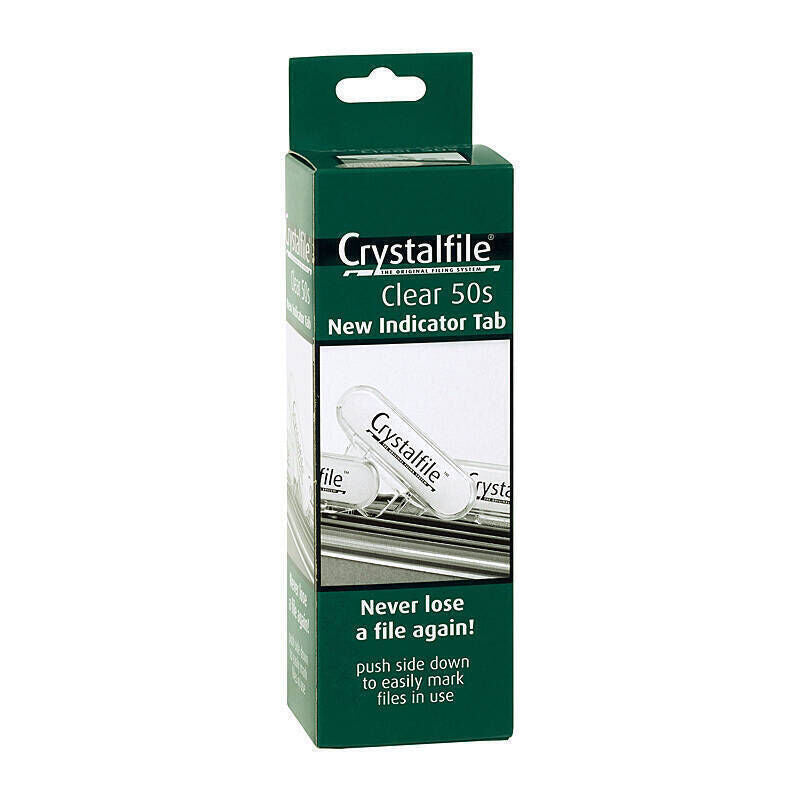 Crystalfile Clear Tabs (Pack of 50) for Filing & Organisation Crystalfile
