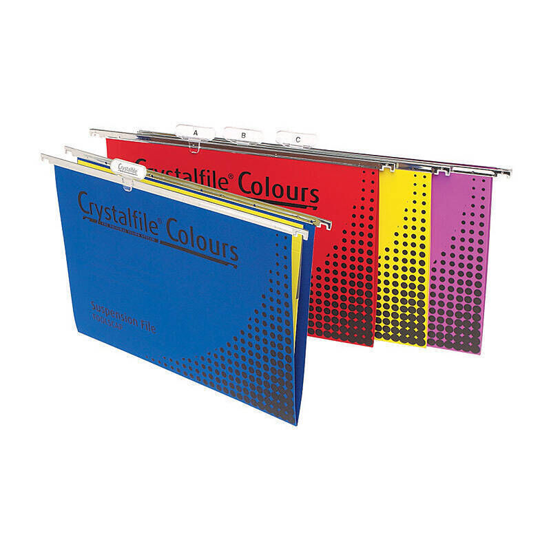Crystalfile Complete Foolscap Suspension Files - Assorted Pack of 25 Crystalfile
