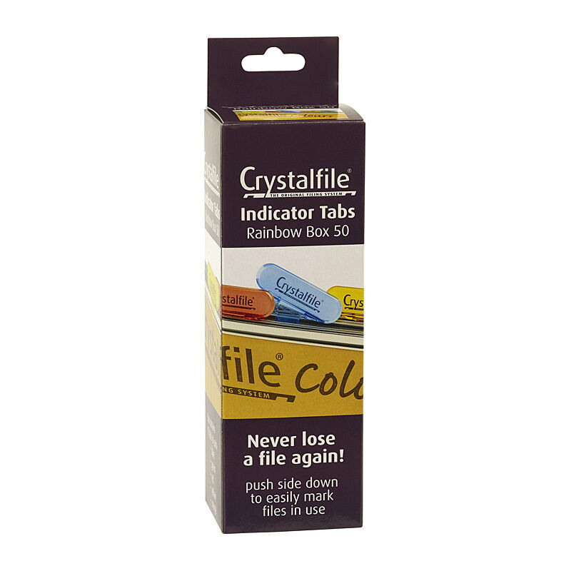 Crystalfile Rainbow Filing Tabs - 50 Pack Crystalfile