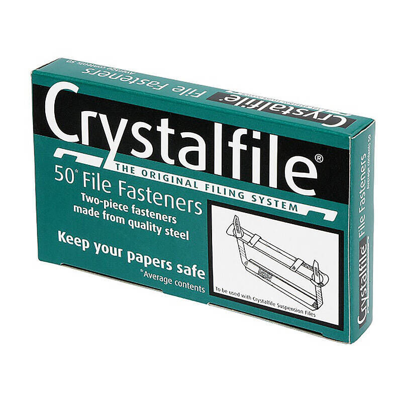 Crystalfile 80mm File Fasteners - Secure Papers (50 Pack) Crystalfile
