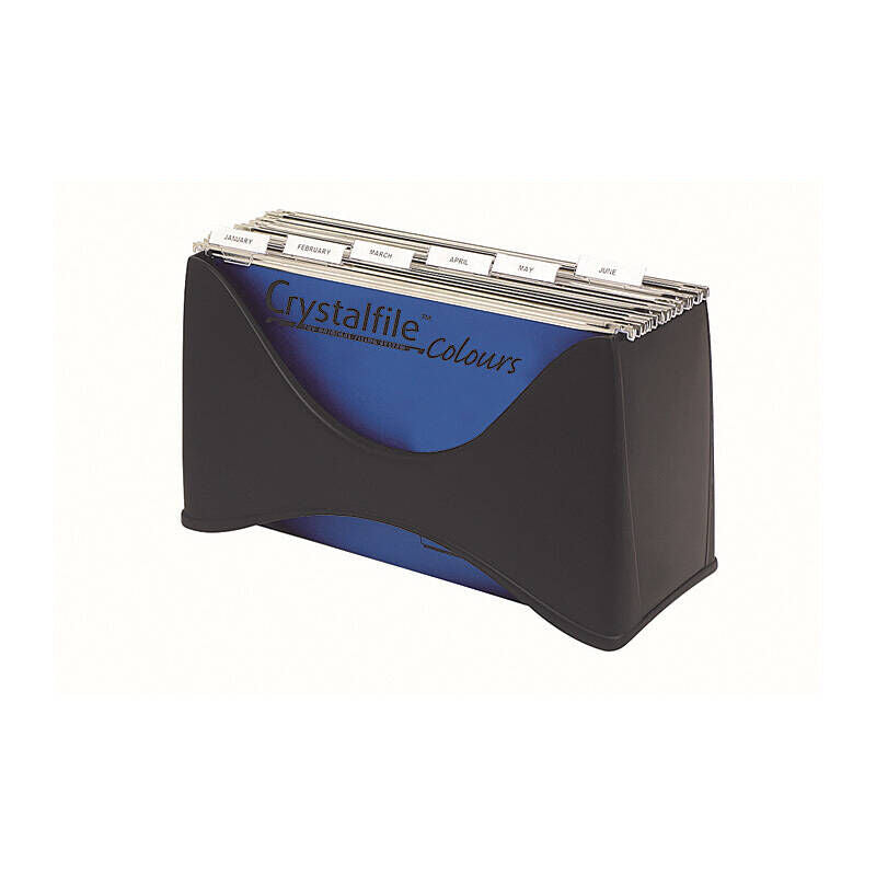 Crystalfile Desktop Filer - Black A4 Document Organizer Crystalfile