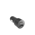 Cygnett CarPower 20W Dual Port Car Charger with 20W USB-C PD + 20W QC 3.0 USB-A-Black(CY3637CYCCH), Fast Charge, Max 20W 