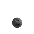 Cygnett CarPower 20W Dual Port Car Charger with 20W USB-C PD + 20W QC 3.0 USB-A-Black(CY3637CYCCH), Fast Charge, Max 20W 