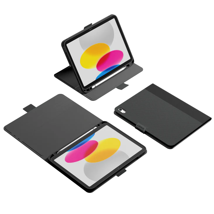 Cygnett TekView Apple iPad (10.9') (10th Gen) Case - Grey/Black (CY4391TEKVI), Apple Pencil Holder, 360Â° Protection, Multiple Viewing Angles, Slimline 