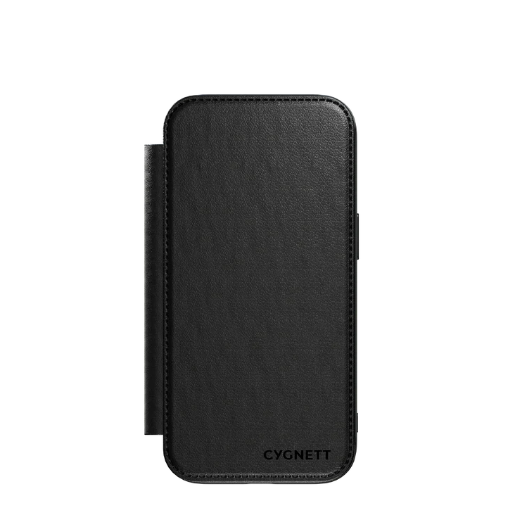 Cygnett MagWallet Apple iPhone 15 Pro (6.1') Leather Wallet Case - Black (CY4596MAGWT),360Â° Protection,Multi-Angle,3x Card Slots,MagSafe,4FT DropProof 