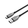 Cygnett Armoured USB-C to USB-A (2.0) Cable (50cm) - Black (CY4680PCUSA), 3A/60W, Braided, 480Mbps Transfer, Fast Charge,Best for Laptop 
