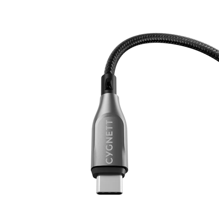 Cygnett Armoured USB-C to USB-A (2.0) Cable (50cm) - Black (CY4680PCUSA), 3A/60W, Braided, 480Mbps Transfer, Fast Charge,Best for Laptop 