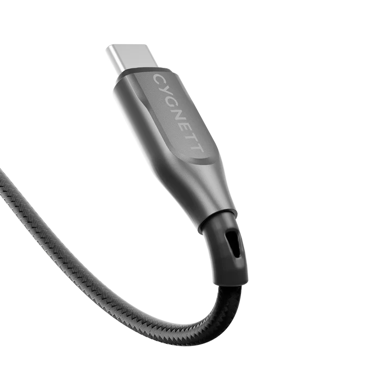 Cygnett Armoured USB-C to USB-A (2.0) Cable (50cm) - Black (CY4680PCUSA), 3A/60W, Braided, 480Mbps Transfer, Fast Charge,Best for Laptop 