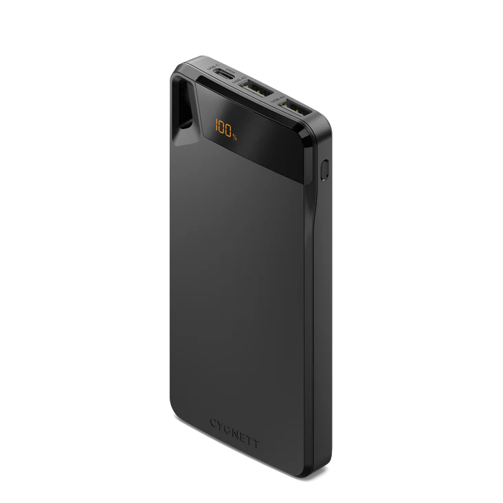 Cygnett ChargeUp Boost 4th Gen 10K mAh Power Bank-Black(CY4747PBCHE)Triple Port(Dual USB-A 15W + 1xUSB-C 15W),15cm USB-C Cable, 15W Max 