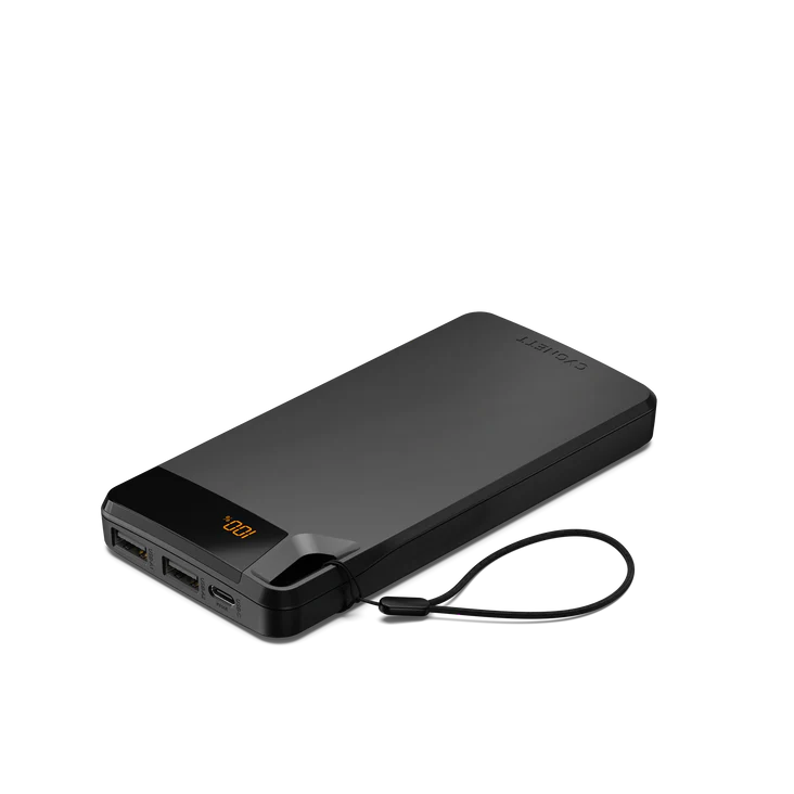 Cygnett ChargeUp Boost 4th Gen 10K mAh Power Bank-Black(CY4747PBCHE)Triple Port(Dual USB-A 15W + 1xUSB-C 15W),15cm USB-C Cable, 15W Max 