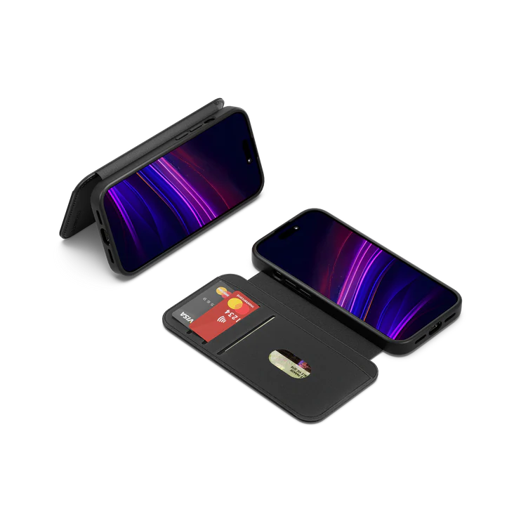 Cygnett MagWallet Apple iPhone 16 Pro (6.3") Case -Black(CY5022MAGWT),360° Protection,Multi-Angle,3x Card Slots,MagSafe,4FT DropProof 