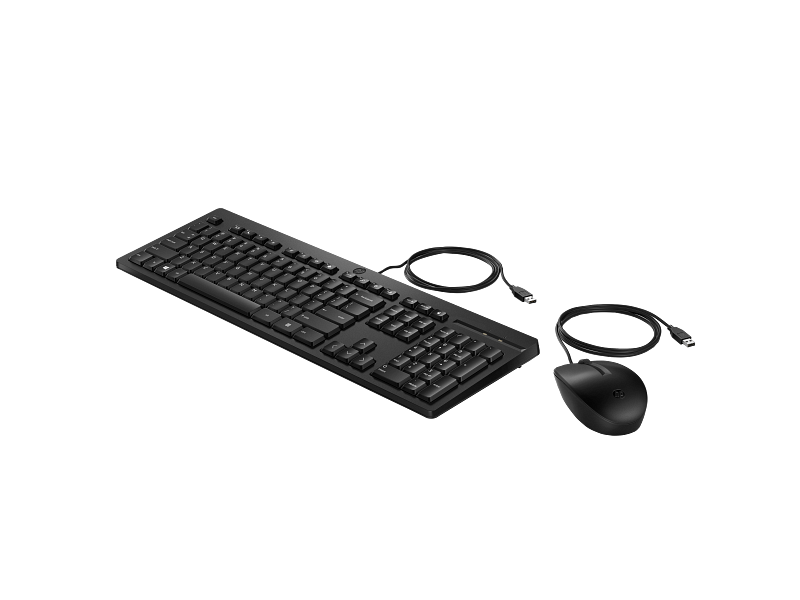 HP 225 G2 Wired Mouse & Keyboard Combo - Reliable Desktop Set 