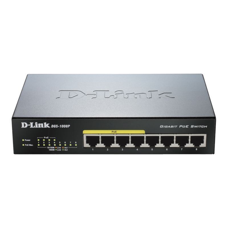D-Link 8-Port PoE Switch - 68W Power for Home & Office D-Link