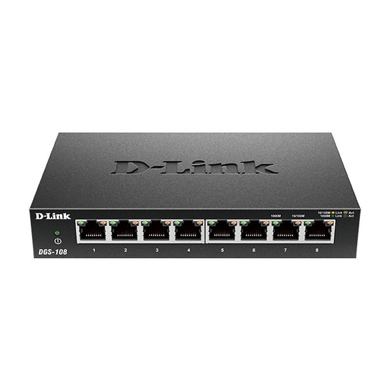 DGS-108 8-Port Gigabit Switch | Fast Ethernet for Home & Office D-Link