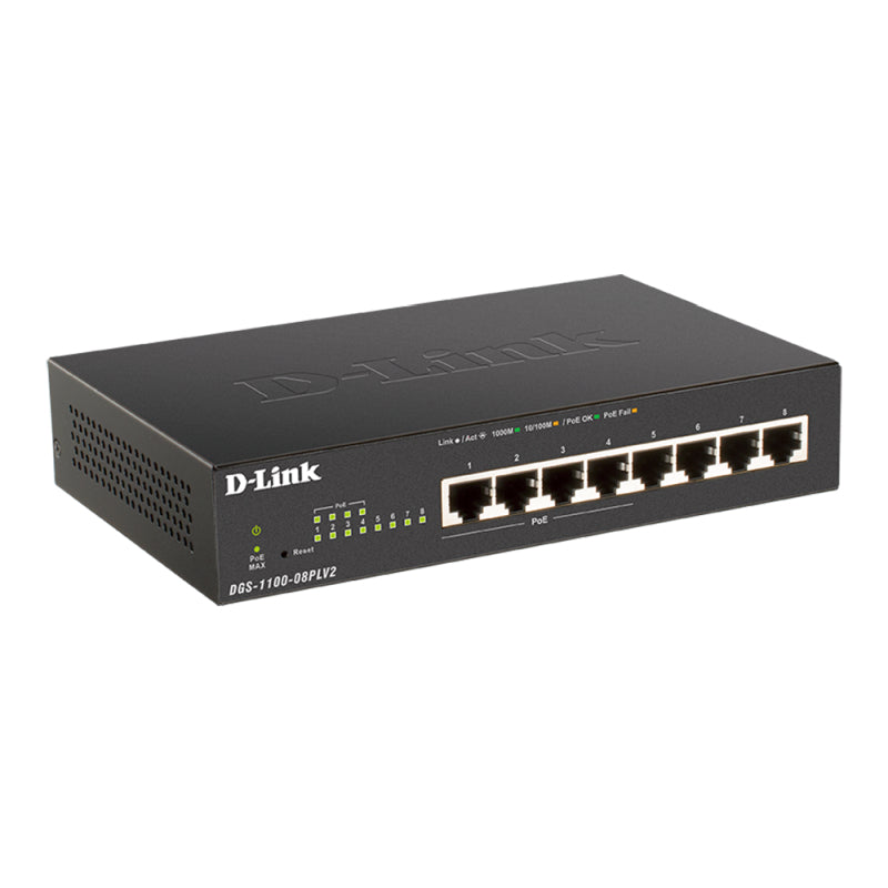 8-Port Smart Gigabit PoE Switch for Small Businesses D-Link