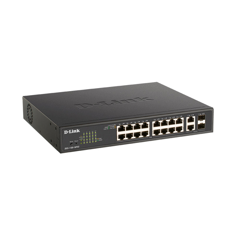18-Port Gigabit Smart Managed PoE+ Switch for SMB Networks D-Link