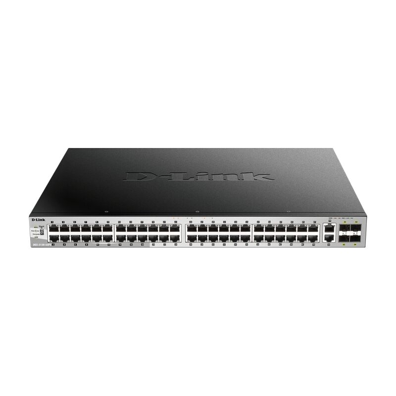 54-Port Stackable Gigabit PoE+ Layer 3+ Switch with 10G Uplinks D-Link