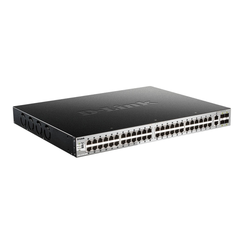 54-Port Stackable Gigabit PoE+ Layer 3+ Switch with 10G Uplinks D-Link