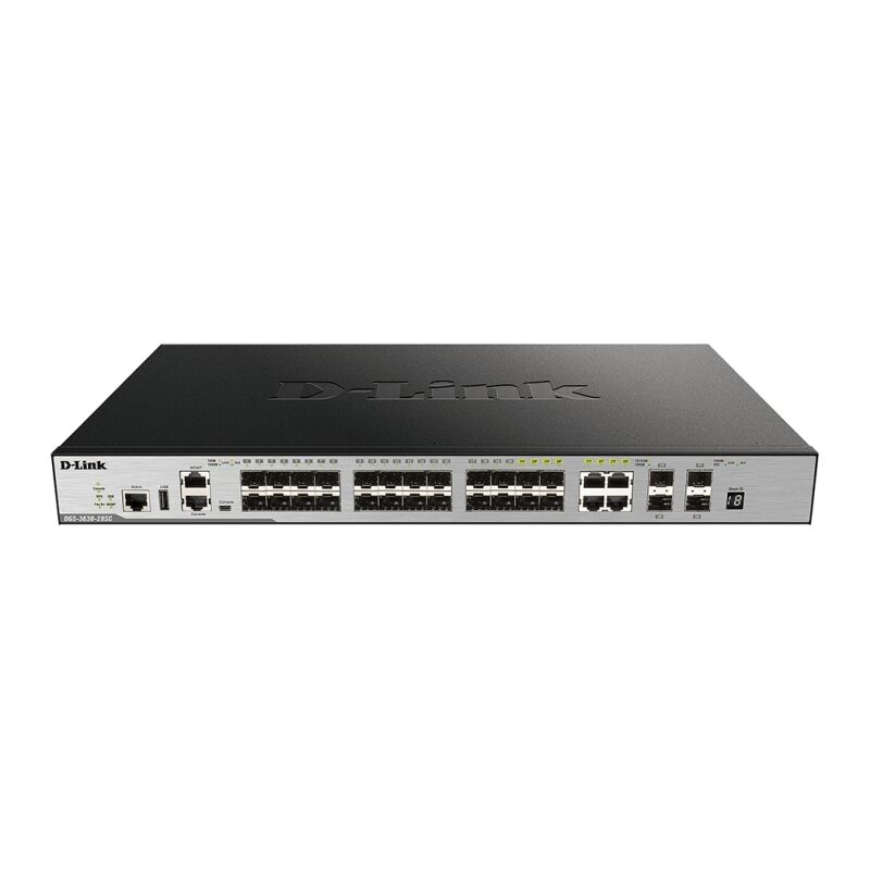 28-Port Gigabit Layer 3+ Managed Stackable Switch with 10GbE SFP+ D-Link