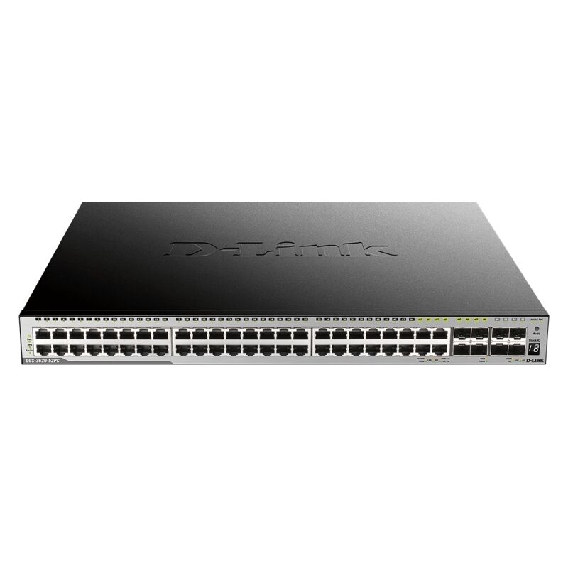 D-Link 52-Port Gigabit Managed PoE+ Switch | 10GbE Uplinks | Layer 3 Stacking D-Link