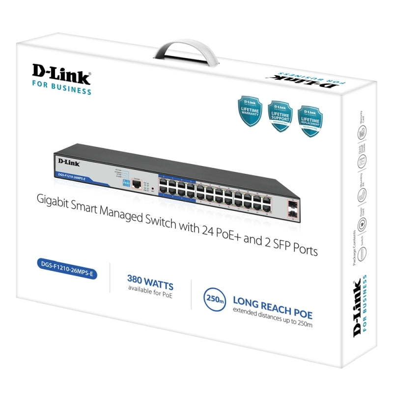 D-Link 26-Port Gigabit PoE+ WebSmart Switch | 380W Budget D-Link