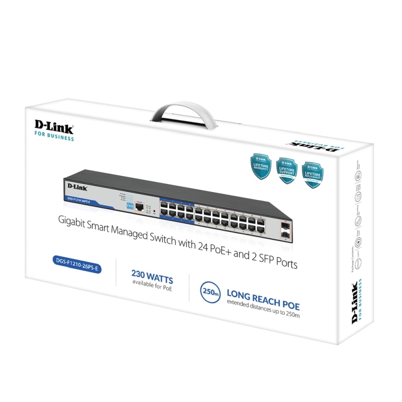 D-Link 26-Port Gigabit WebSmart PoE+ Switch with Long Reach PoE D-Link