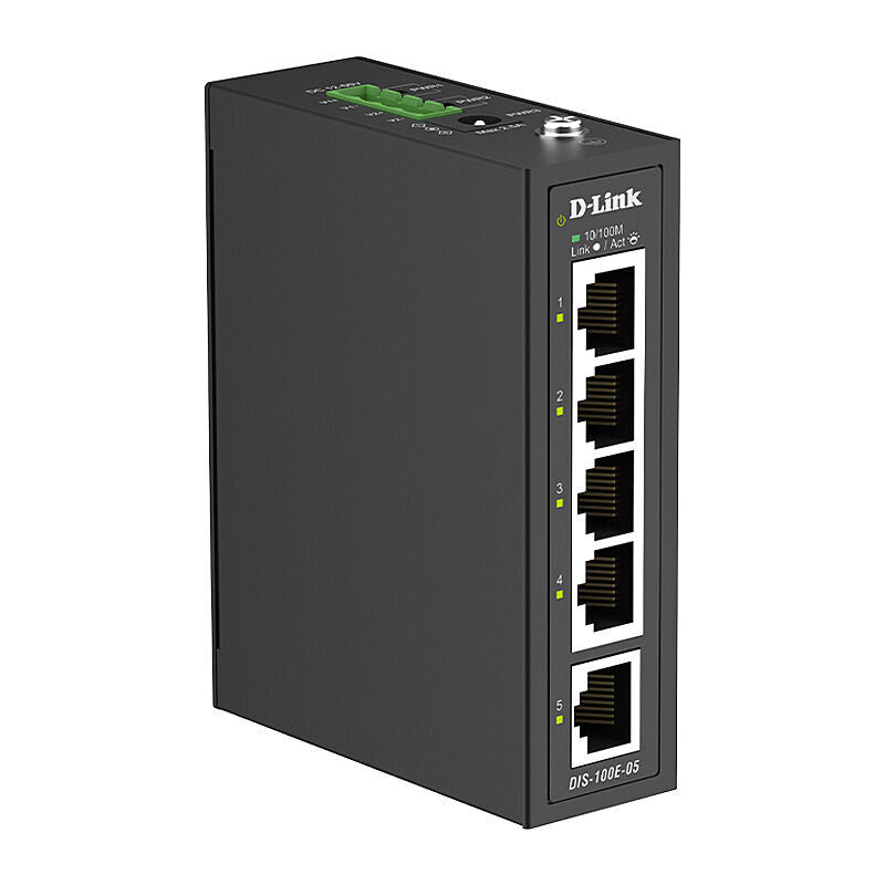 D-Link 5-Port Industrial Ethernet Switch | DIN Rail Mount | High Temp D-Link