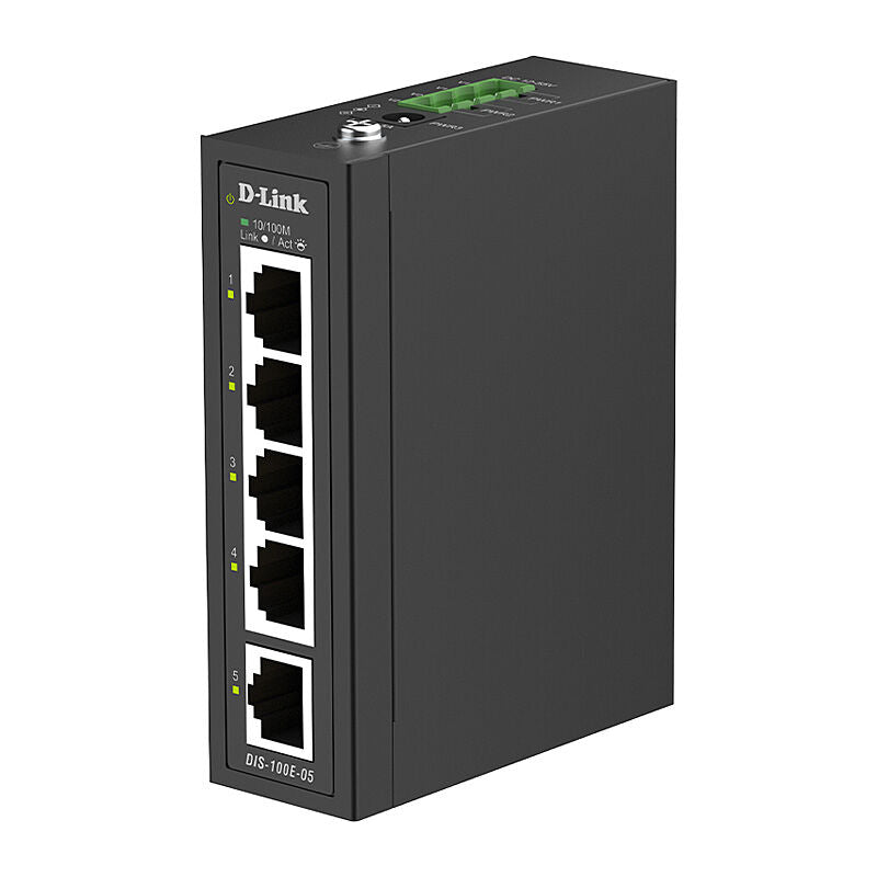 D-Link 5-Port Industrial Ethernet Switch | DIN Rail Mount | High Temp D-Link
