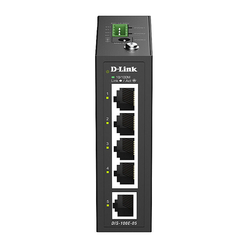 D-Link 5-Port Industrial Ethernet Switch | DIN Rail Mount | High Temp D-Link