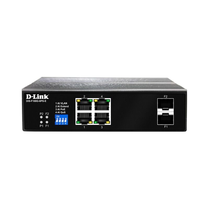 Industrial 6-Port Gigabit PoE+ Switch | Long Reach & SFP D-Link