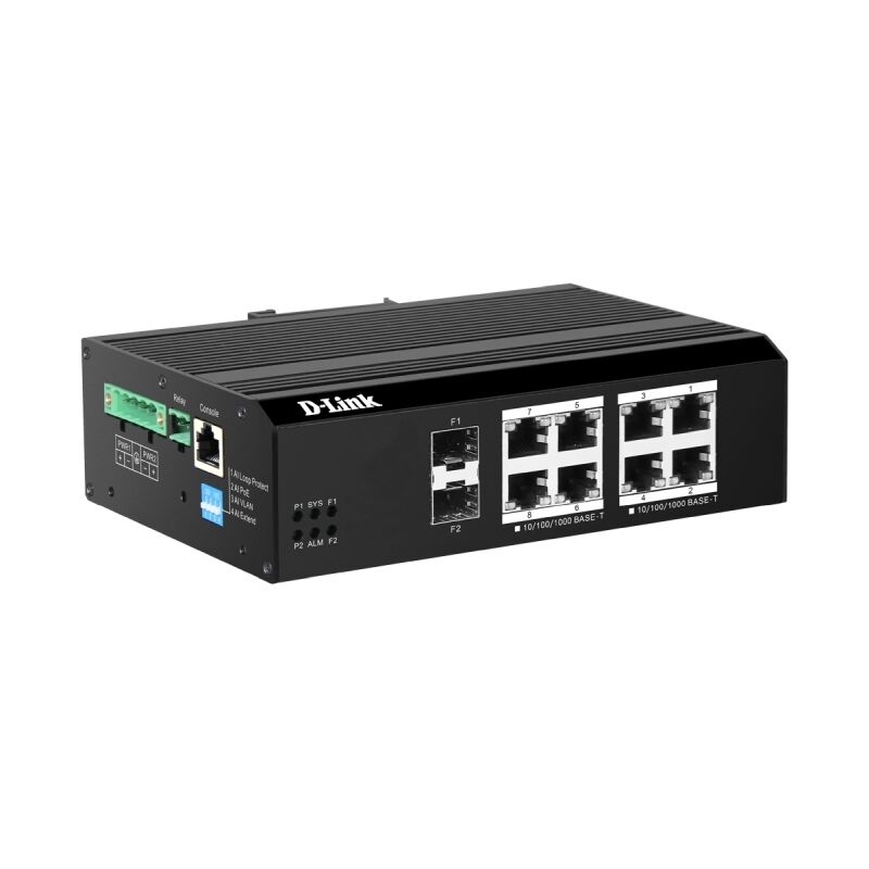 Industrial 10-Port Gigabit Managed PoE+ Switch with Long Reach D-Link