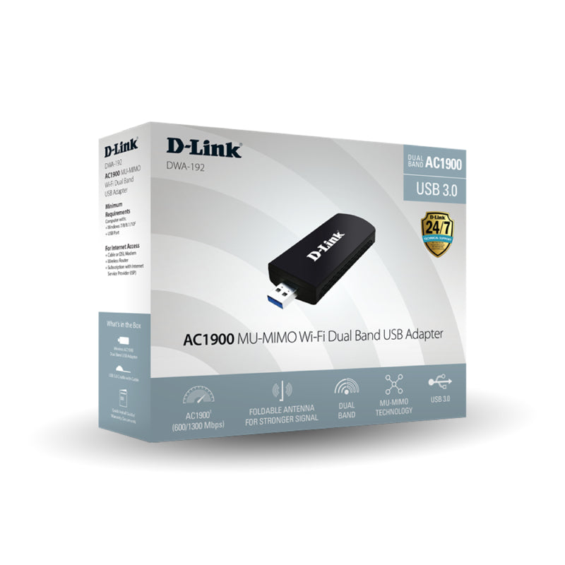 Fast USB 3.0 Wireless AC Wi-Fi Adapter for PC & Laptop D-Link