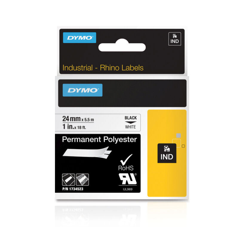 Dymo Rhino 24mm Permanent Polyester Tape | Durable Labels Dymo
