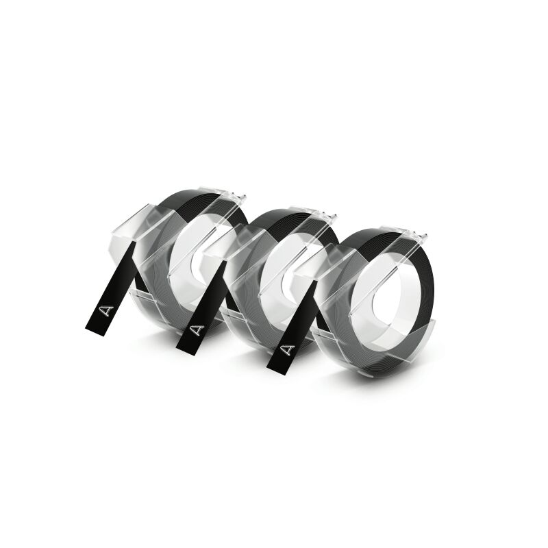 Dymo Embossing Tape 9mm Black - Durable 3-Pack Dymo