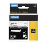 DymoRhino Black on Wht 12mm Tape