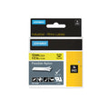 Durable Dymo Rhino Flexible Nylon Label Tape 12mm Black on Yellow Dymo