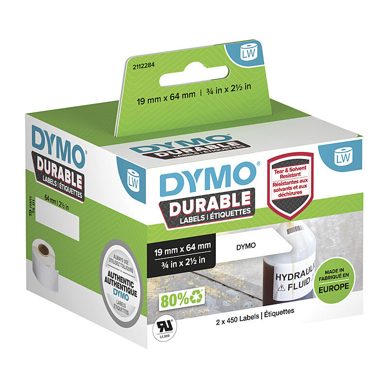 Dymo Durable Multi-Purpose Labels 19x64mm - Water & Chemical Resistant Dymo