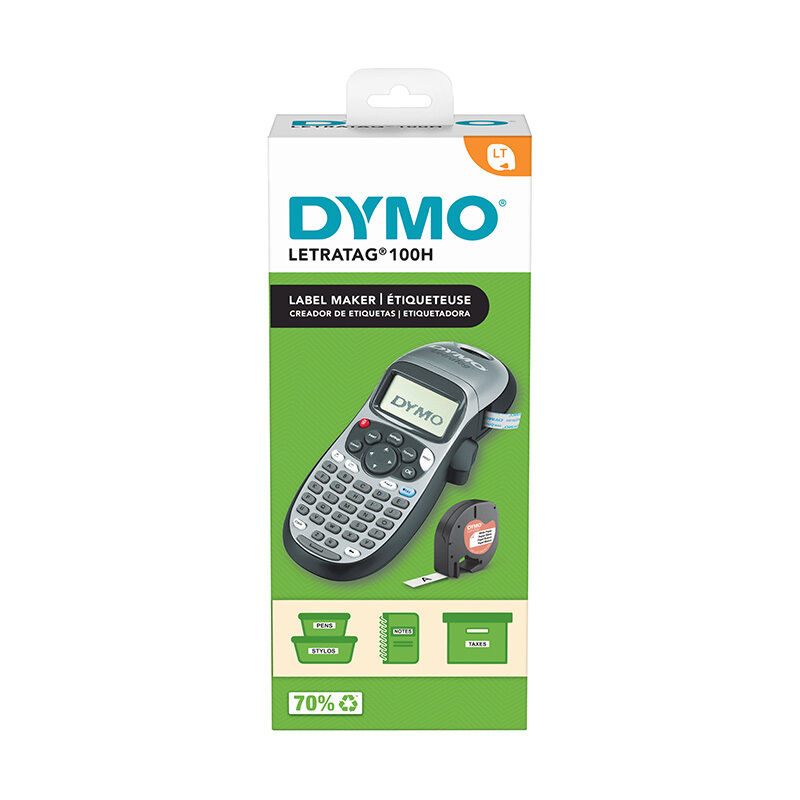 Dymo LetraTag 100H Silver Portable Label Maker Bundle + 3 Tapes Dymo