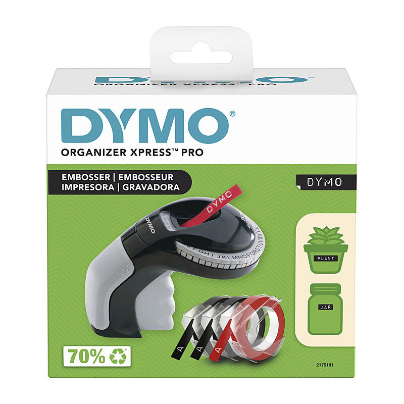 Dymo Organiser Express Embosser - Manual Label Maker with 3 Tapes Dymo