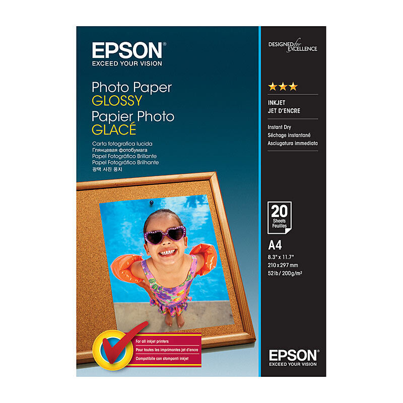 A4 Glossy Photo Paper 200gsm - 20 Sheets Epson