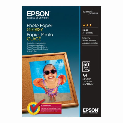 A4 Glossy Photo Paper 200gsm, 50 Sheets - Crisp, Vibrant Photos Epson