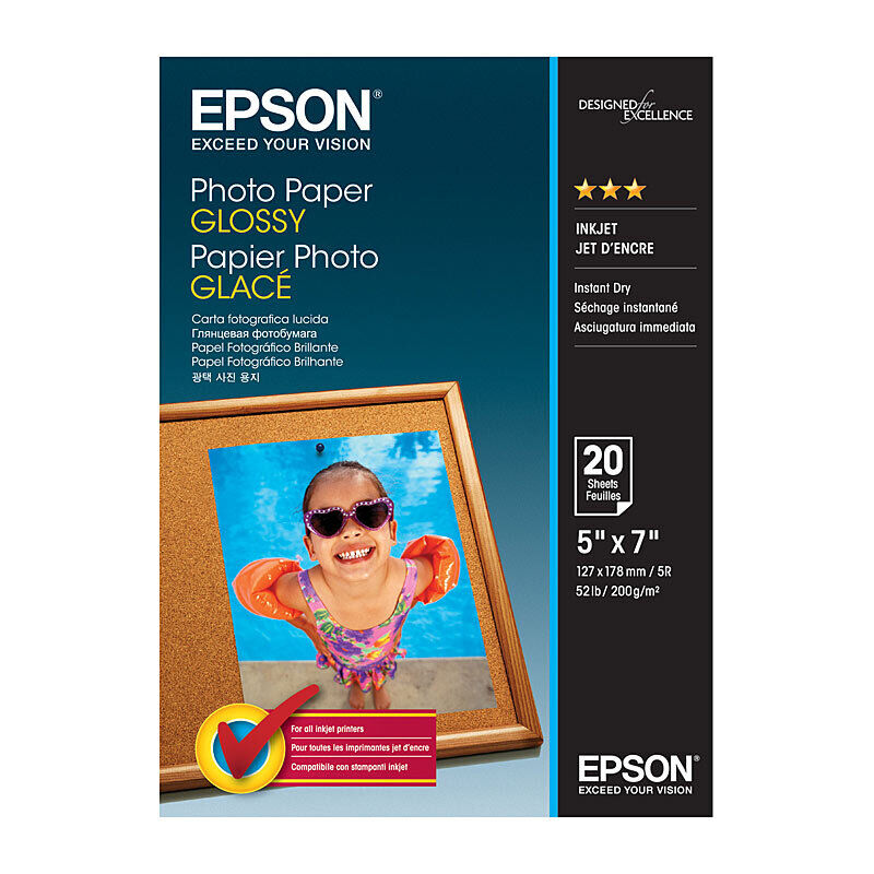 Glossy Photo Paper 5x7 200gsm - 20 Sheets for Vibrant Photos Epson