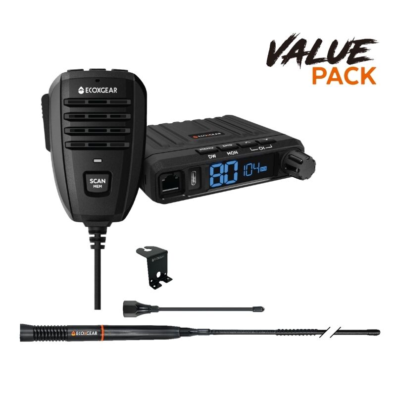 EXG1000 Compact 80 Channel Fixed Mount UHF Radio with Dual Antennas EcoXgear