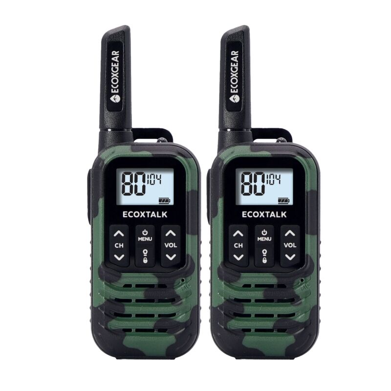 ECOXTALK EXG50 Camo Walkie Talkie Twin Pack | 3km Outdoor Radio EcoXgear