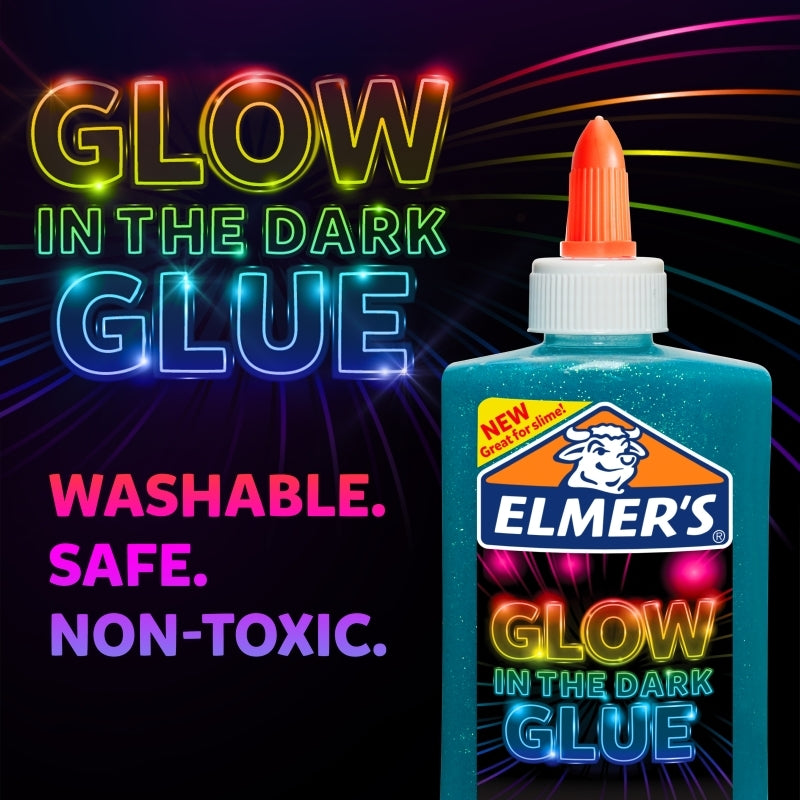 Elmer's Glow in Dark Blue Glue 3-Pack - Slime & Crafts Elmer's
