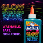 Elmer's Glow in Dark Blue Glue 3-Pack - Slime & Crafts Elmer's